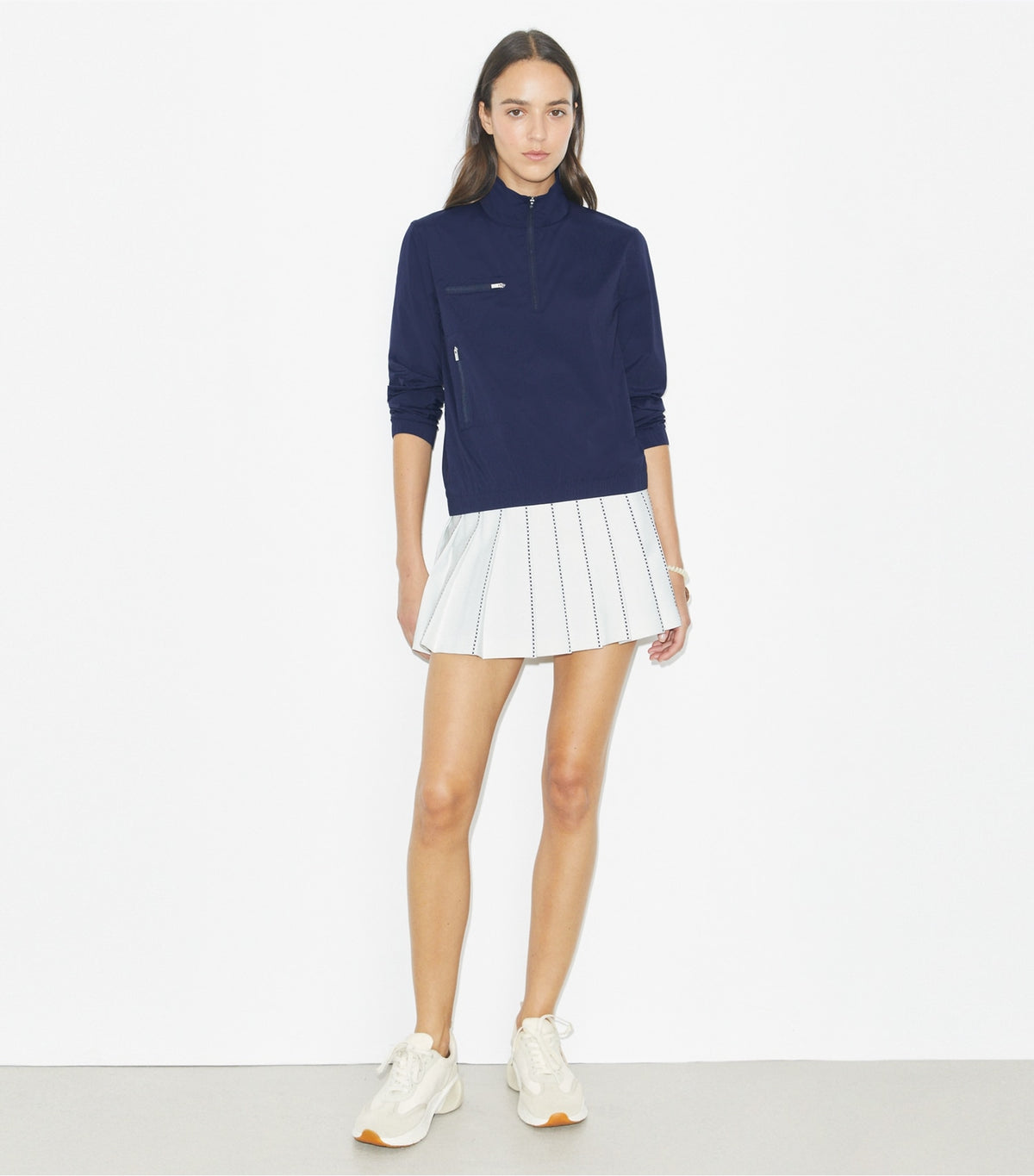 Tory Burch X-Embroidered Tennis Skirt - Snow White