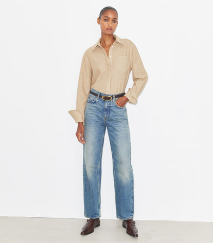 Tory Burch Jacquard Cuffed Top - Beige