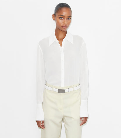 Tory Burch Cuffed Viscose Shirt - Marshmallow