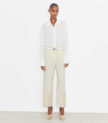 Tory Burch Cuffed Viscose Shirt - Marshmallow