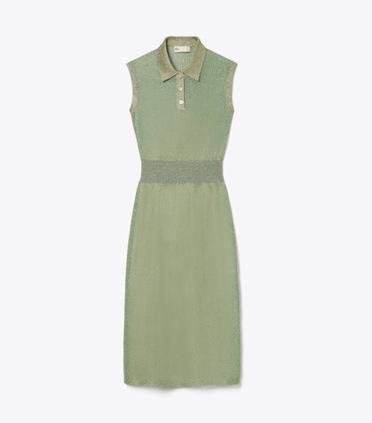 Tory Burch Polo Mesh Dress - Gold / Green