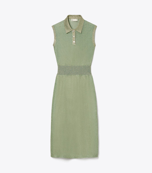 Tory Burch Polo Mesh Dress - Gold / Green
