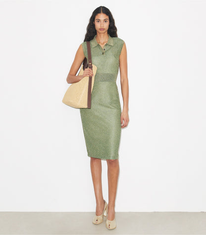 Tory Burch Polo Mesh Dress - Gold / Green