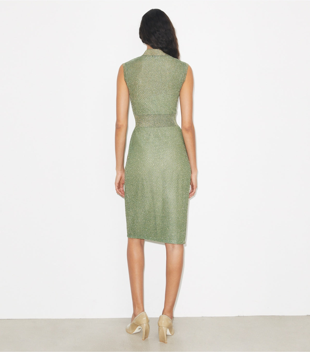 Tory Burch Polo Mesh Dress - Gold / Green