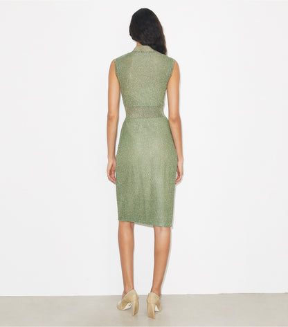 Tory Burch Polo Mesh Dress - Gold / Green