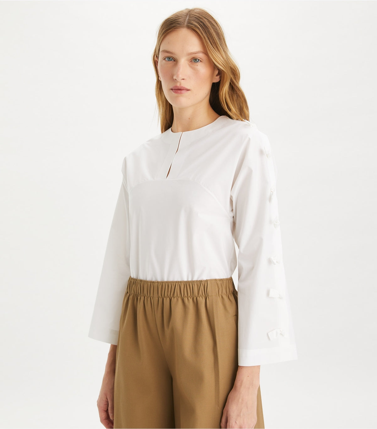 Tory Burch Cotton Poplin Knot Tunic - White