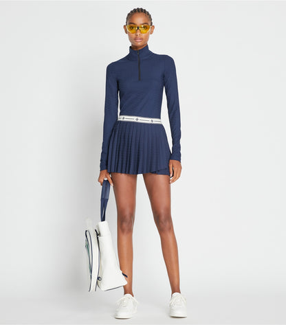 Tory Burch Cropped Jacquard Top - Tory Navy