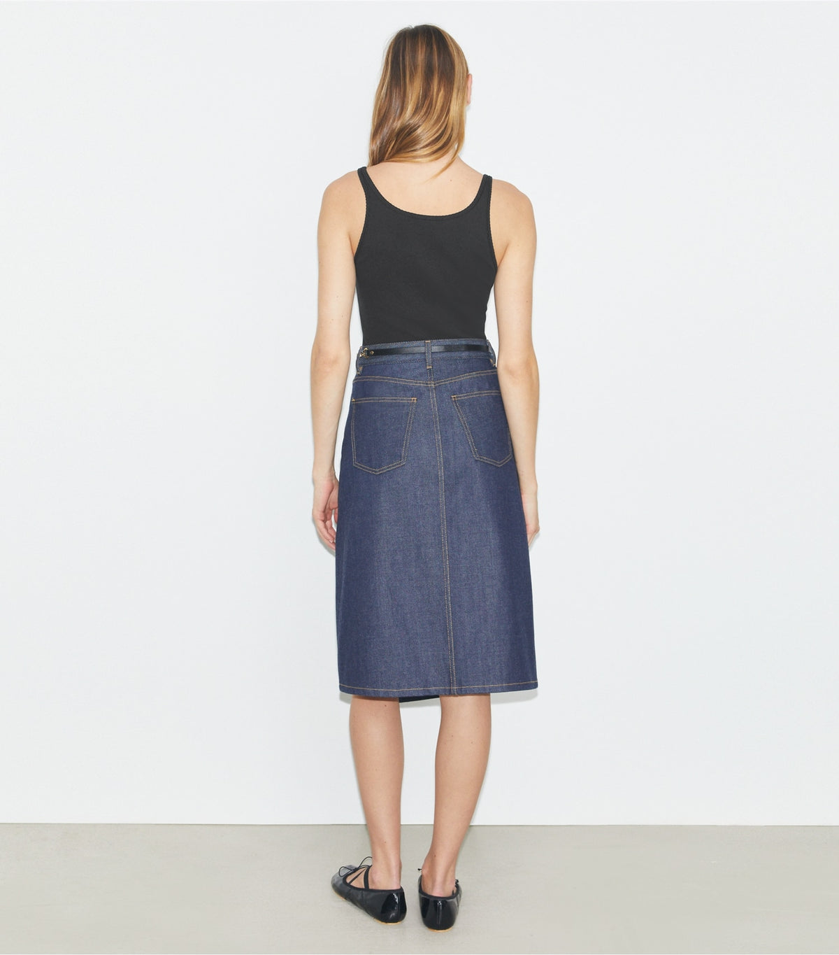 Tory Burch Cotton Denim Skirt - Raw/Unwashed
