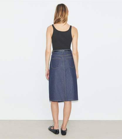 Tory Burch Cotton Denim Skirt - Raw/Unwashed