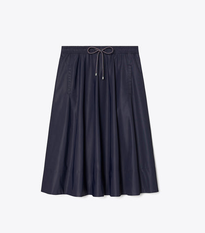 Tory Burch Drawstring Nylon Midi Skirt - Medium Navy