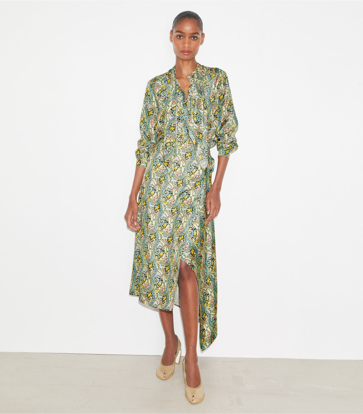 Tory Burch Silk Wrap Skirt - Blue Dream Paisley