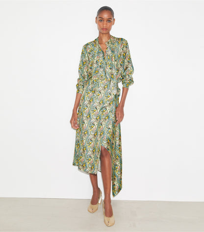 Tory Burch Silk Wrap Skirt - Blue Dream Paisley