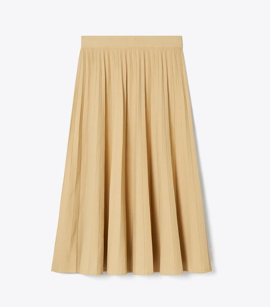 Tory Burch Pleated Viscose Skirt - Beige