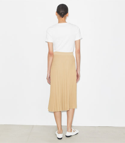 Tory Burch Pleated Viscose Skirt - Beige