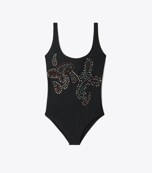 Tory Burch Embellished Swimsuit - Black
