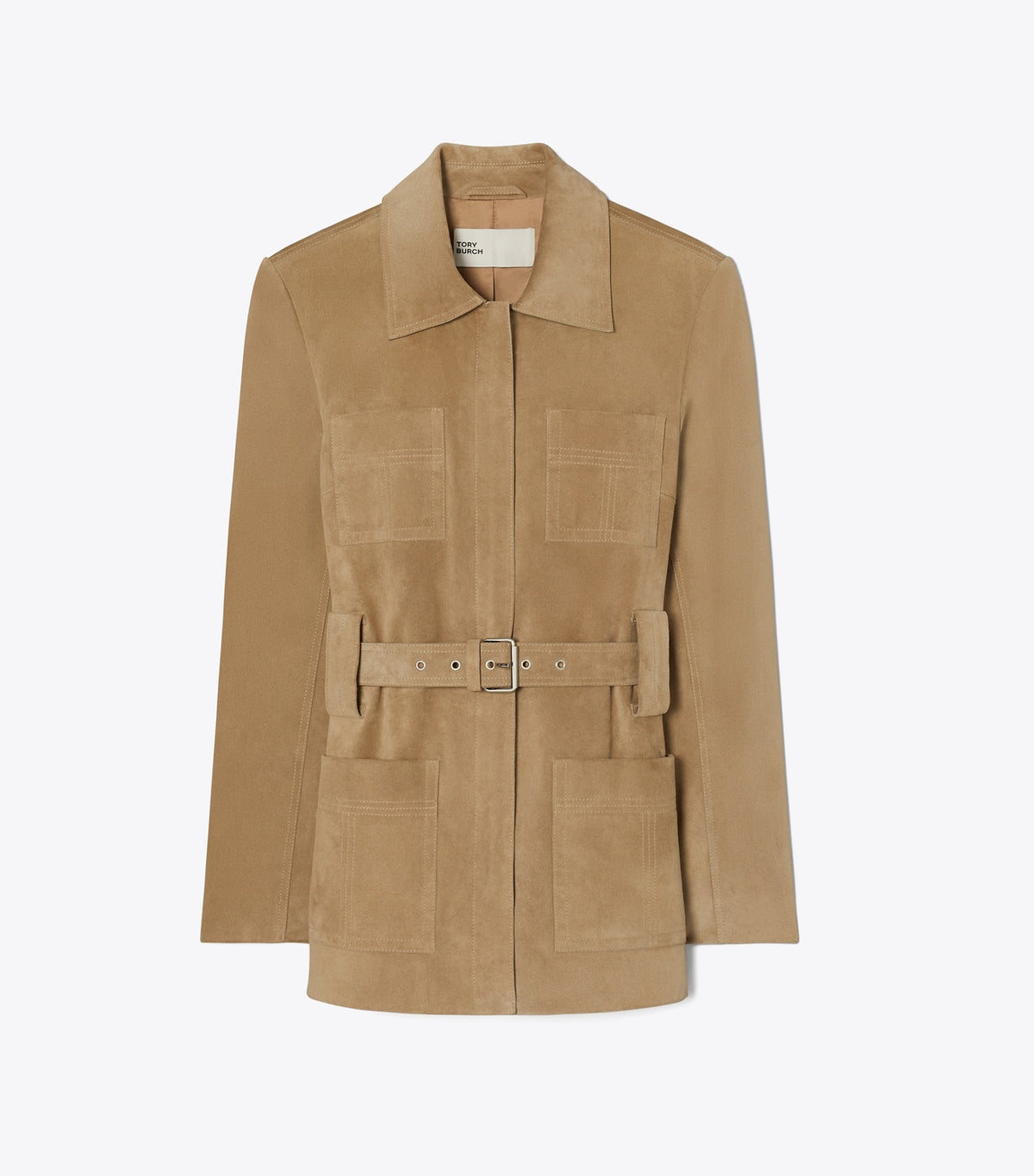 Tory Burch Belted Suede Jacket - Light Brown