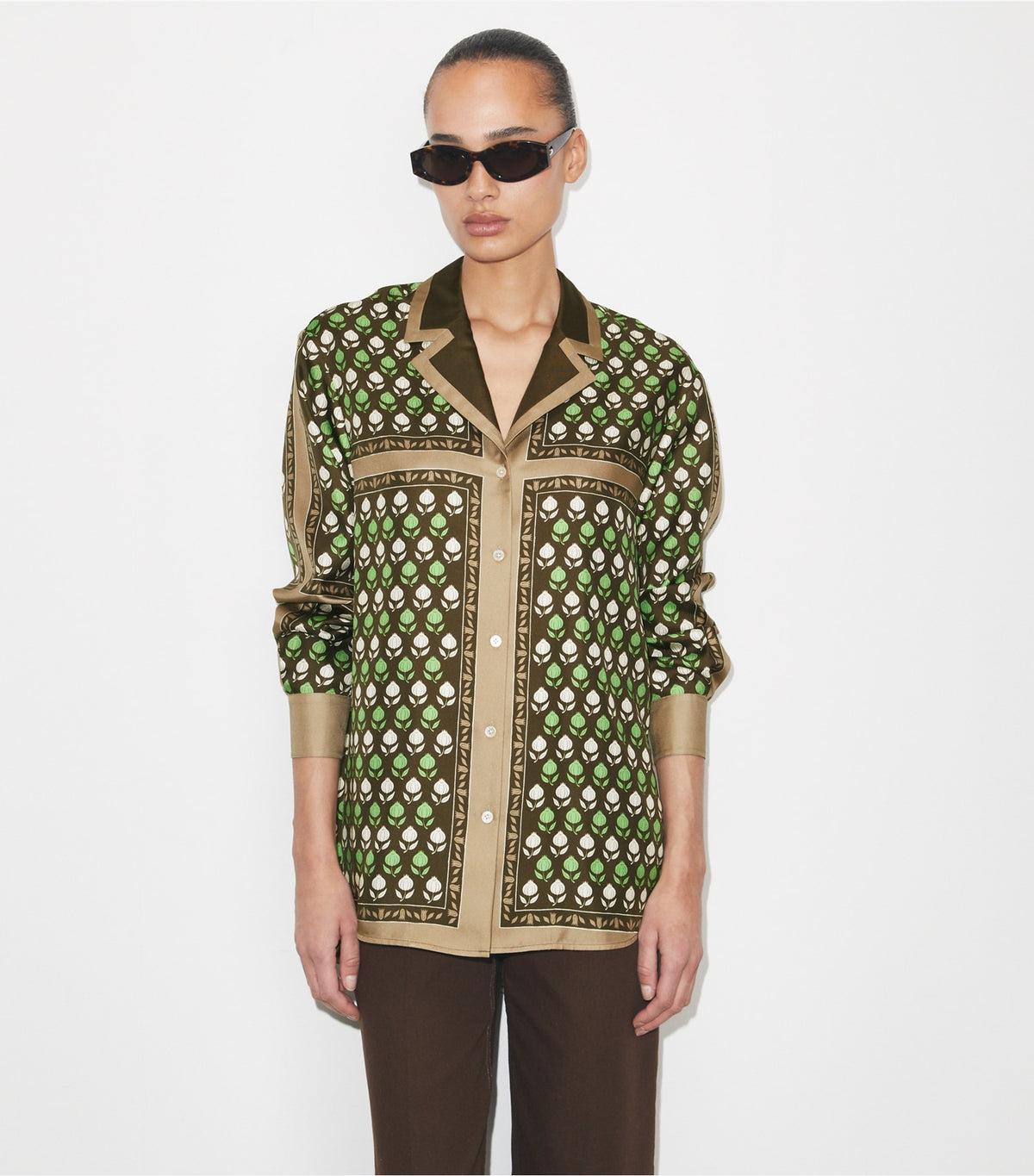 Tory Burch Silk Top - Chocolate Pomegranate