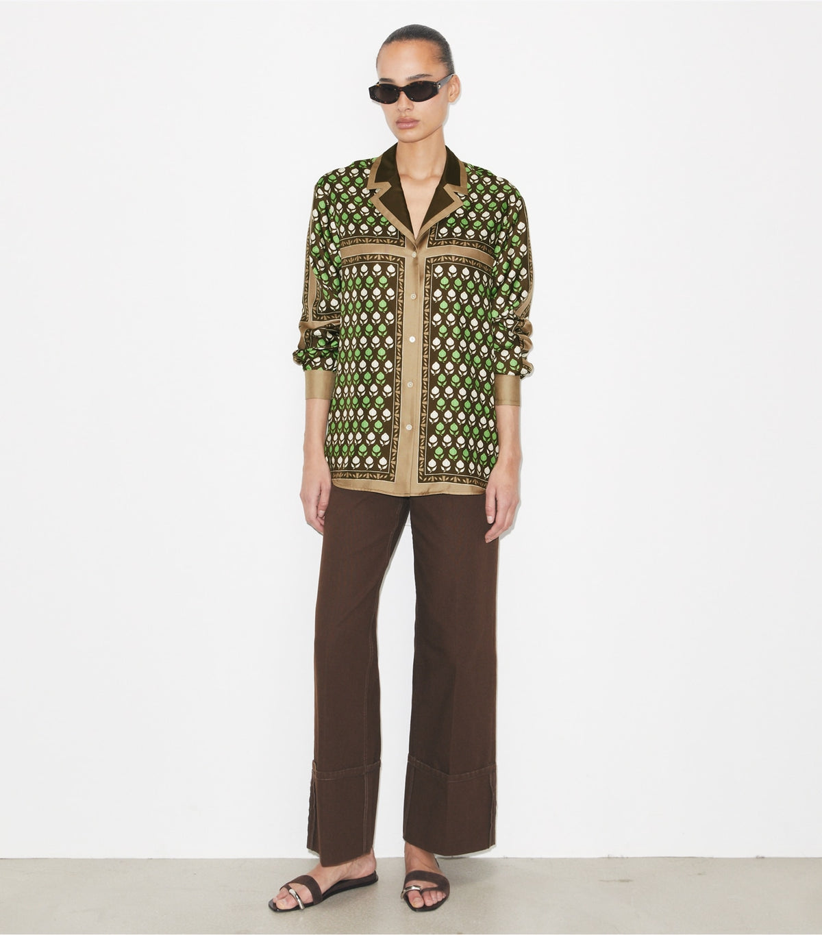 Tory Burch Silk Top - Chocolate Pomegranate