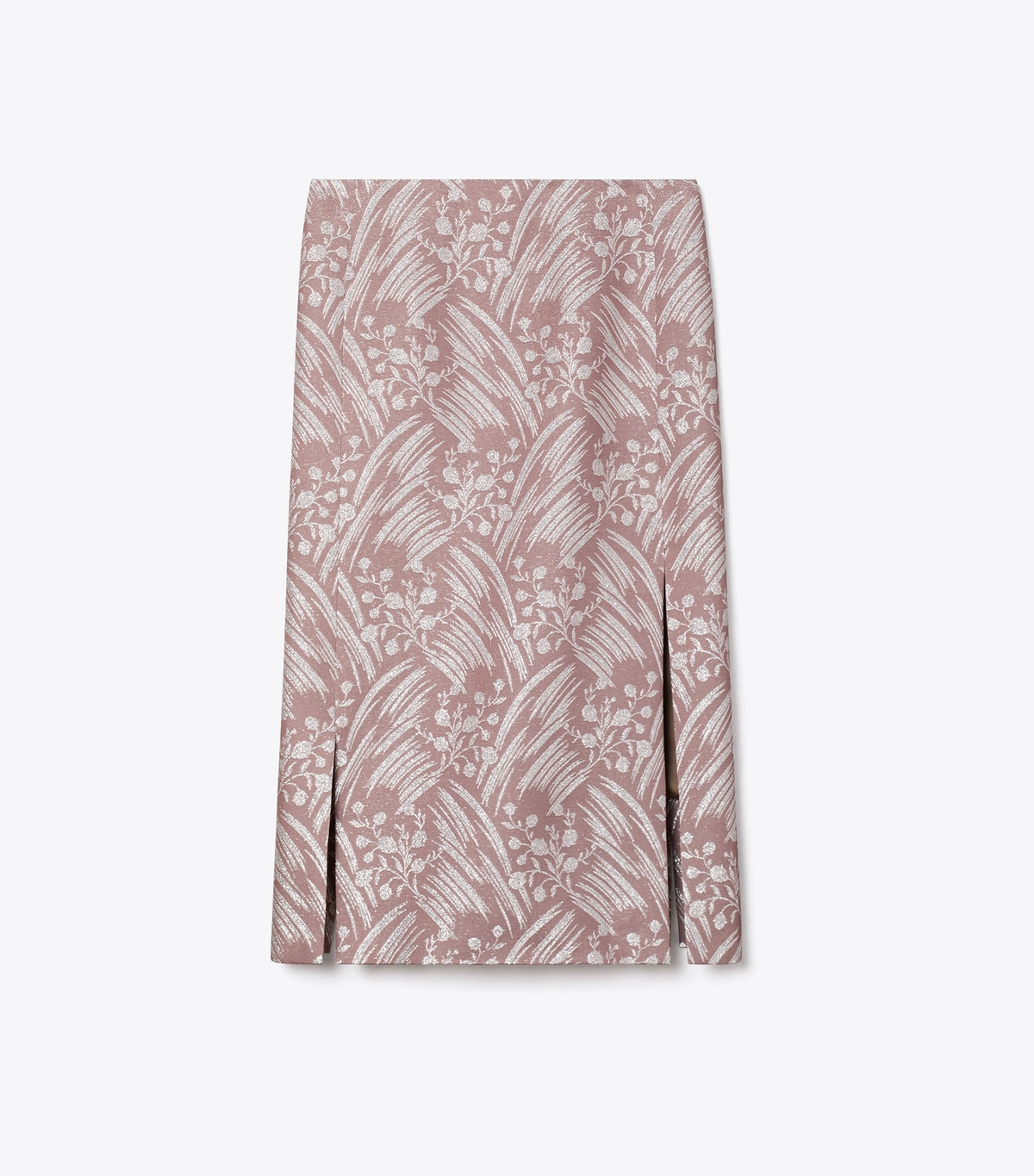 Tory Burch Silk Jacquard Skirt - Mauve Wispy Flower