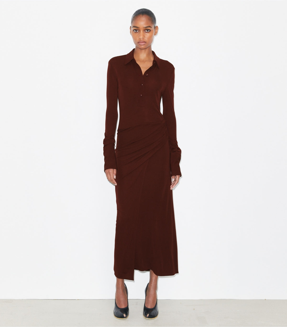 Tory Burch Jersey Shirtdress - Dark Sangria