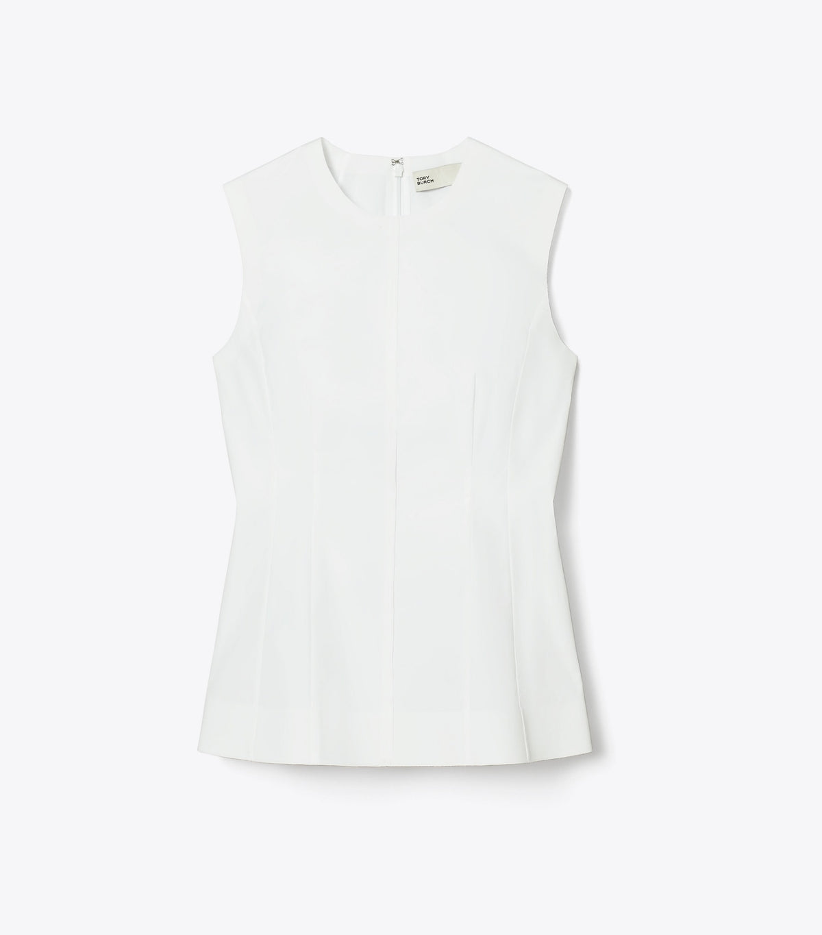 Tory Burch Sleeveless Cotton Poplin Top - White