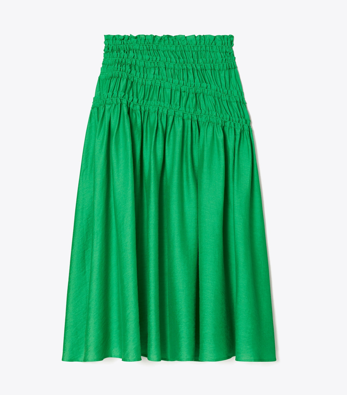 Tory Burch Smocked Viscose Skirt - Spring Jade