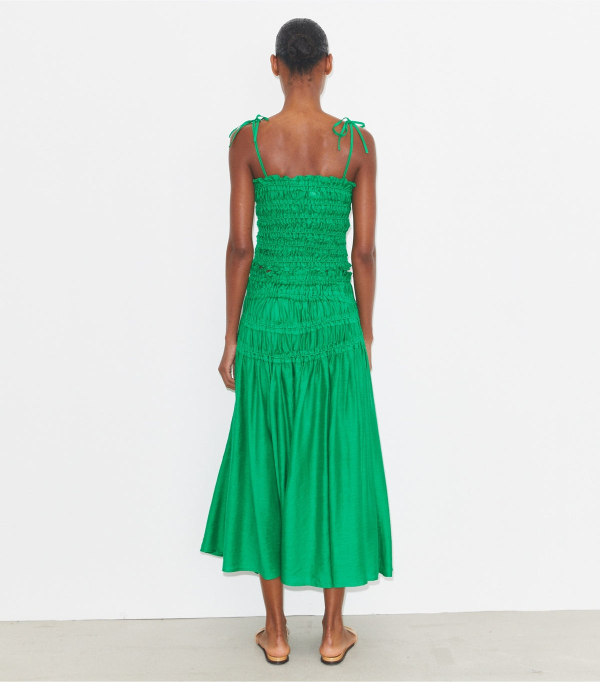 Tory Burch Smocked Viscose Skirt - Spring Jade