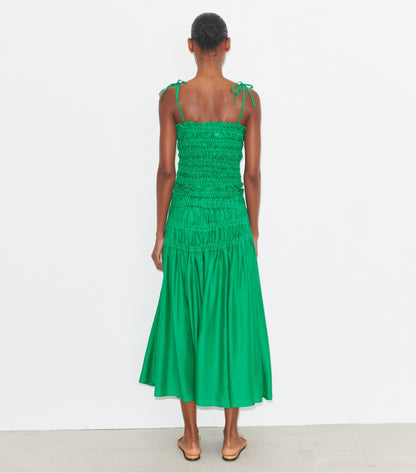 Tory Burch Smocked Viscose Skirt - Spring Jade
