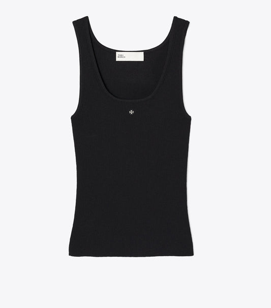 Tory Burch Viscose Knit Tank Top - Black