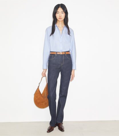 Tory Burch Straight-Leg Denim Jean - Raw/Unwashed