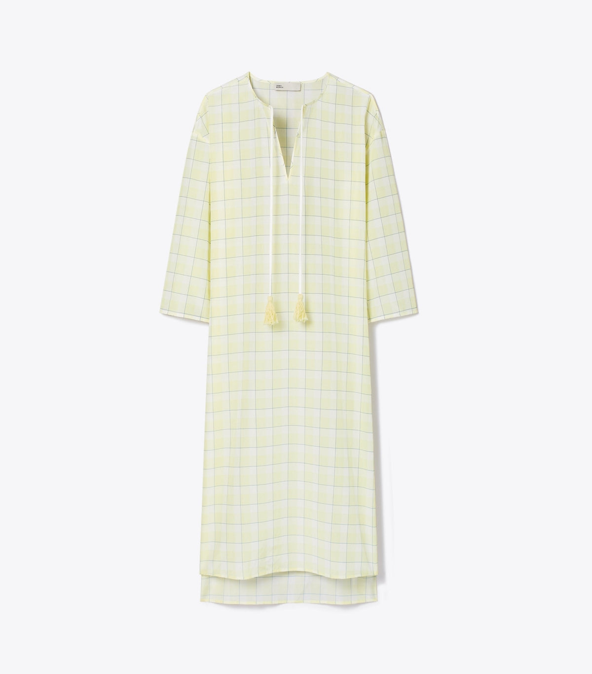 Tory Burch Plaid Cotton Caftan - Lumen Plaid