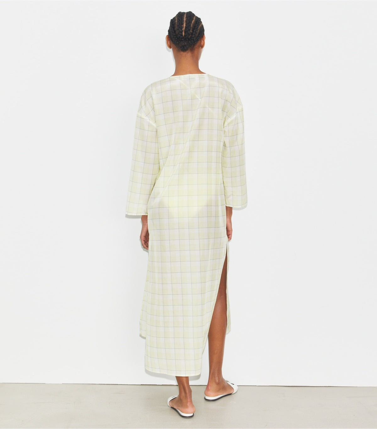Tory Burch Plaid Cotton Caftan - Lumen Plaid