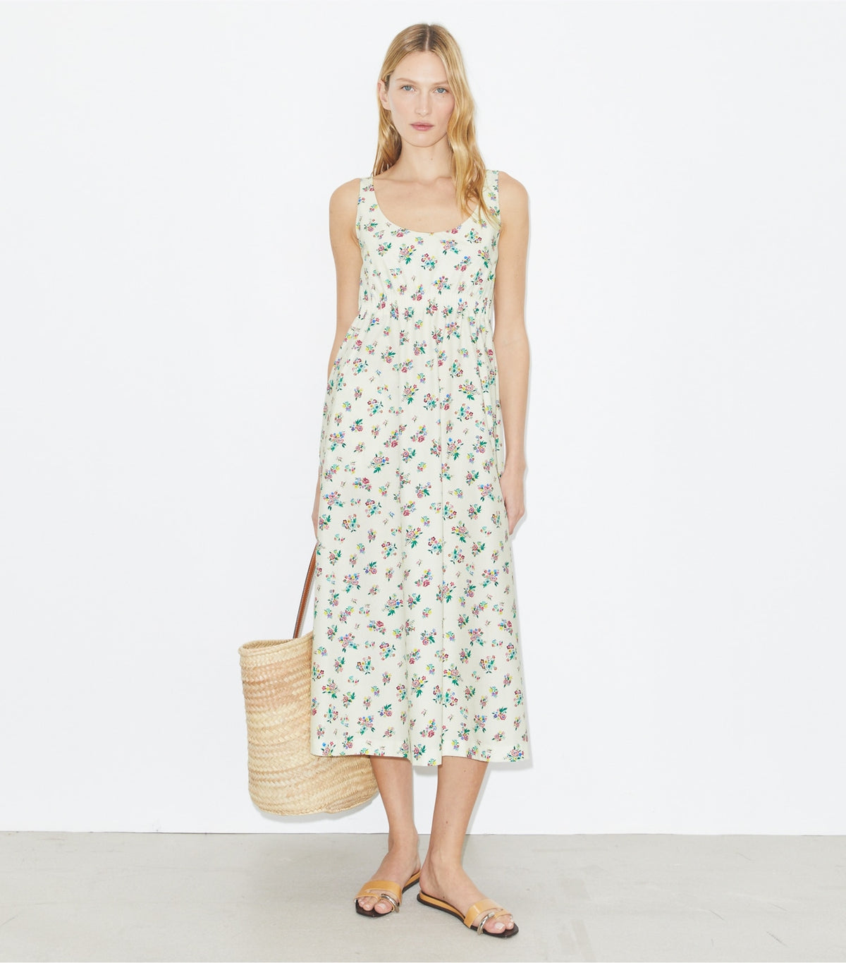 Tory Burch Bonded Poplin Dress - Multi Ditsy Floral