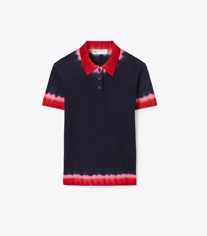 Tory Burch Dip Dye Wool Polo - Medium Navy / Red