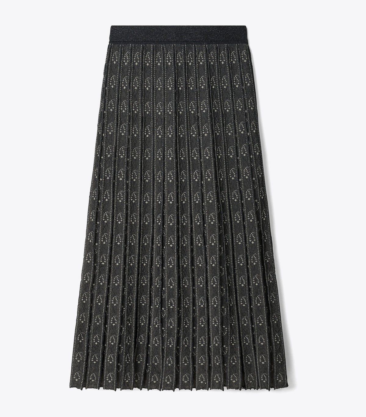 Tory Burch Jacquard Skirt - Metallic Navy / Beige