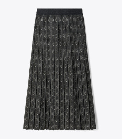 Tory Burch Jacquard Skirt - Metallic Navy / Beige