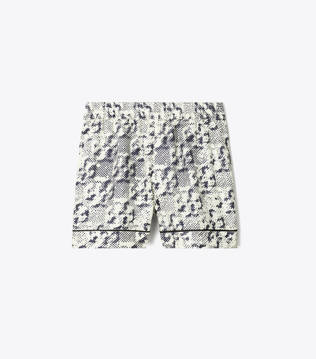 Tory Burch Silk Camp Short - New Ivory Distressed Pixelated Logo