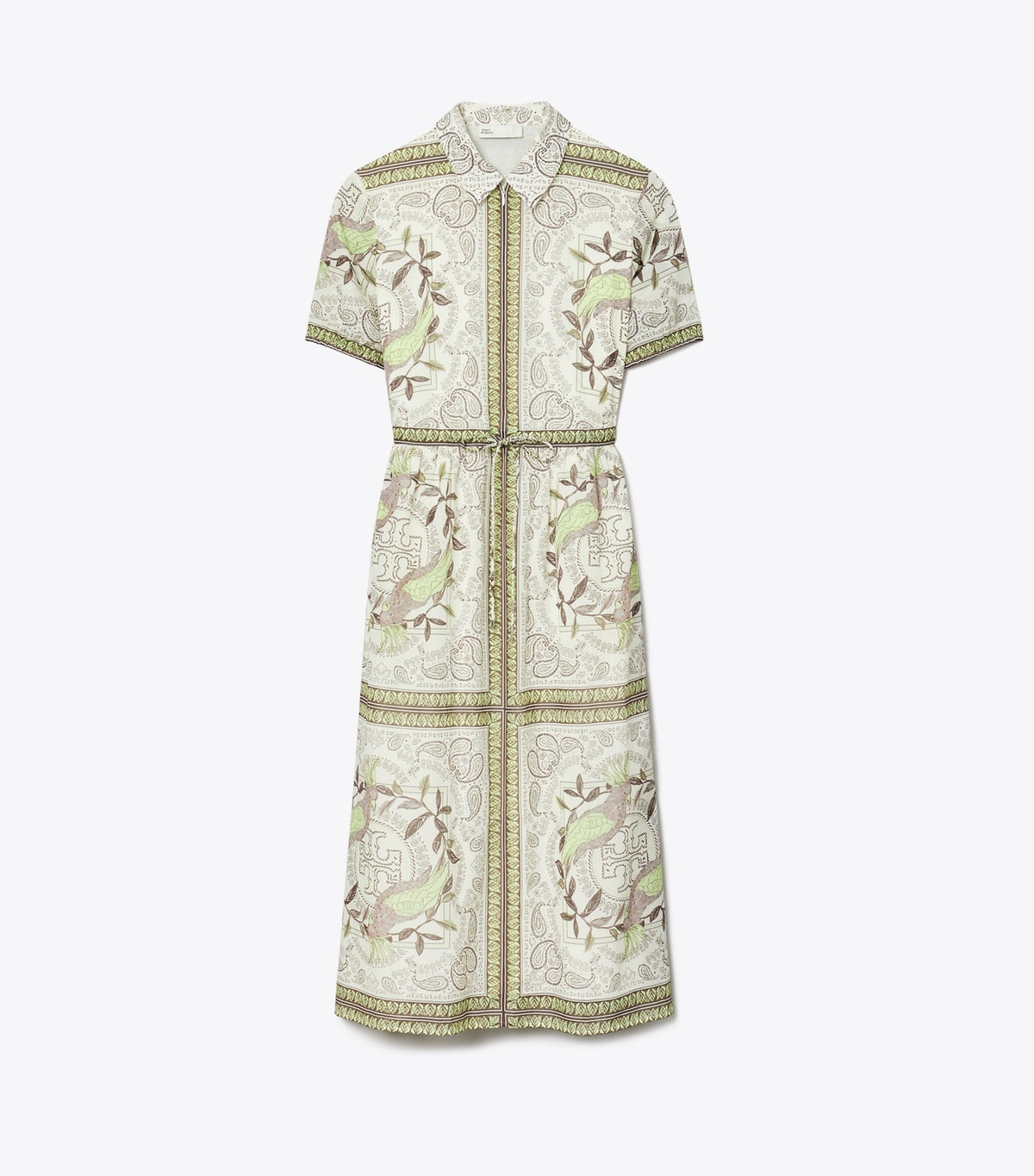 Tory Burch Cinched Cotton Zip Dress - Mint Cockatoo