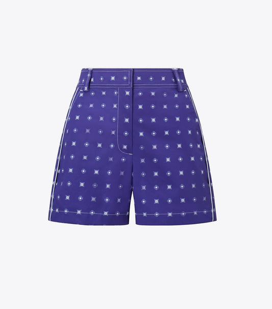 Tory Burch Twill Camp Short - Ballpoint Ink Nothing Ditsy