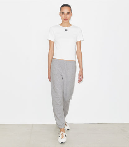 Tory Burch French Terry Sweatpant - Medium Heather Gray