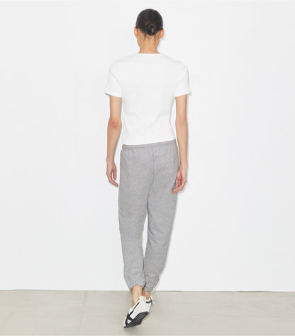 Tory Burch French Terry Sweatpant - Medium Heather Gray