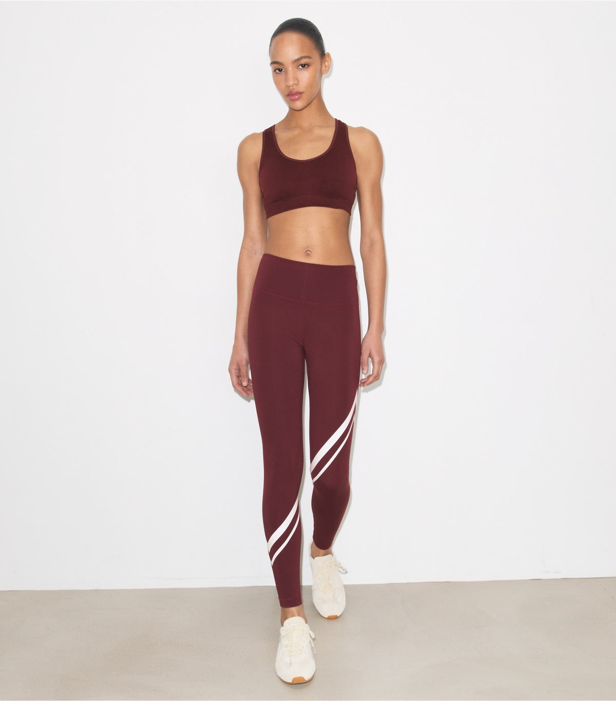 Tory Burch Sculpt Compression Diagonal Chevron Legging - Winetasting