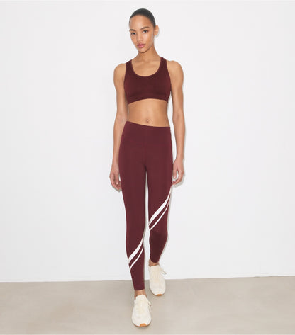 Tory Burch Sculpt Compression Diagonal Chevron Legging - Winetasting