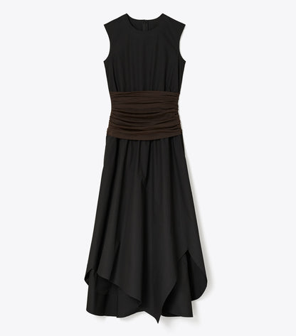 Tory Burch Asymmetric Cotton Dress - Black