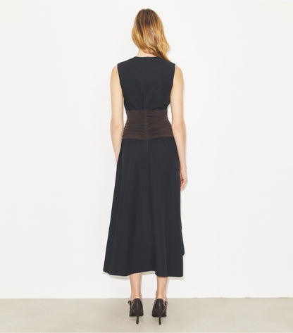 Tory Burch Asymmetric Cotton Dress - Black