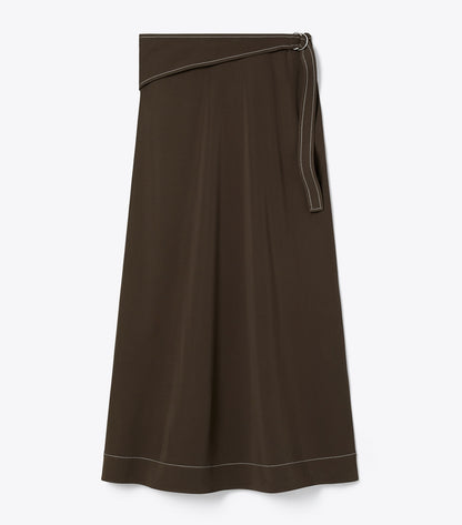 Tory Burch Belted Jersey Skirt - Deep Chocolate