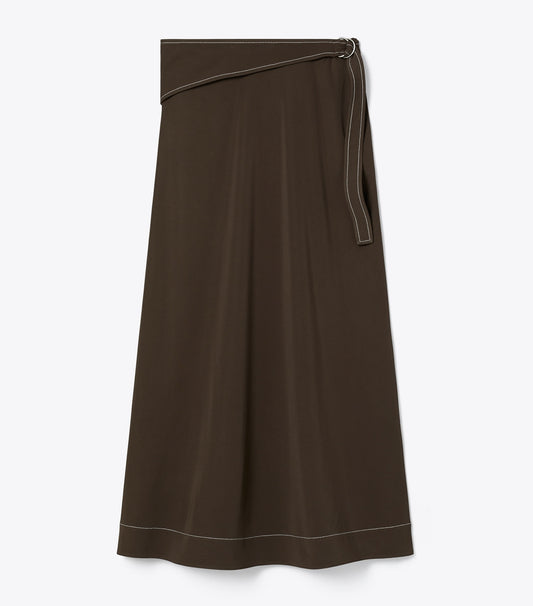 Tory Burch Belted Jersey Skirt - Deep Chocolate