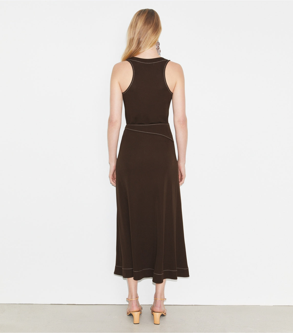 Tory Burch Belted Jersey Skirt - Deep Chocolate