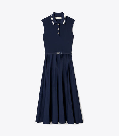 Tory Burch Pleated Viscose Dress - Tory Navy
