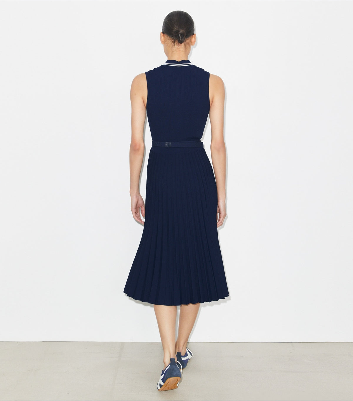 Tory Burch Pleated Viscose Dress - Tory Navy
